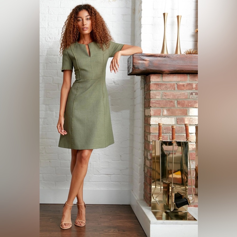 Elie Tahari Green Short Sleeve Dress